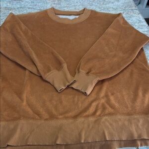 Aerie Teddy Camel Sweater with Slits